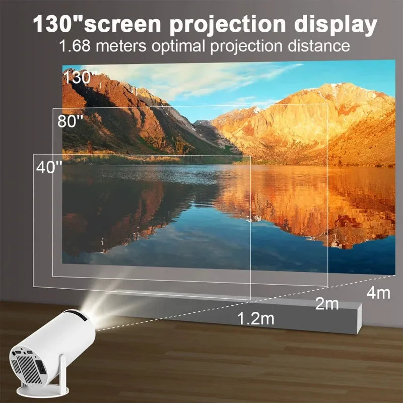2024 4K Android 11 Dual WiFi6 Portable Projector