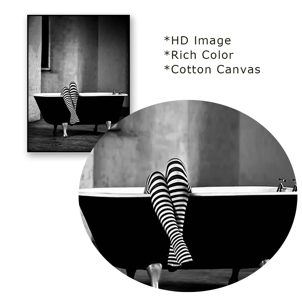 Woman in Bathtub Canvas Print