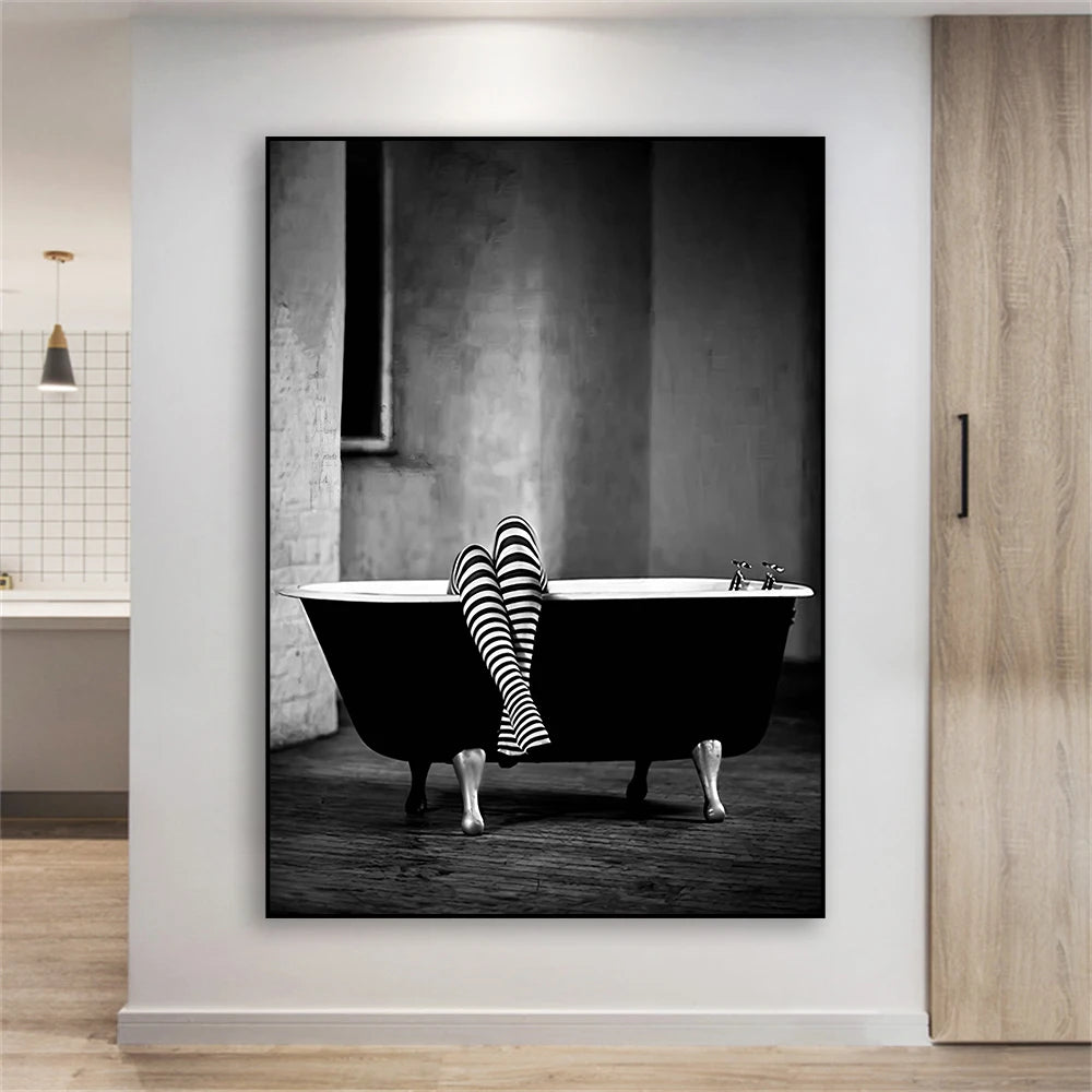 Woman in Bathtub Canvas Print