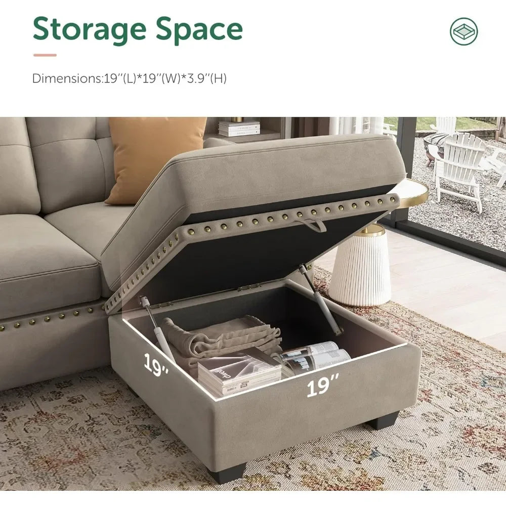 Convertible Sectional L-Shaped Sofa