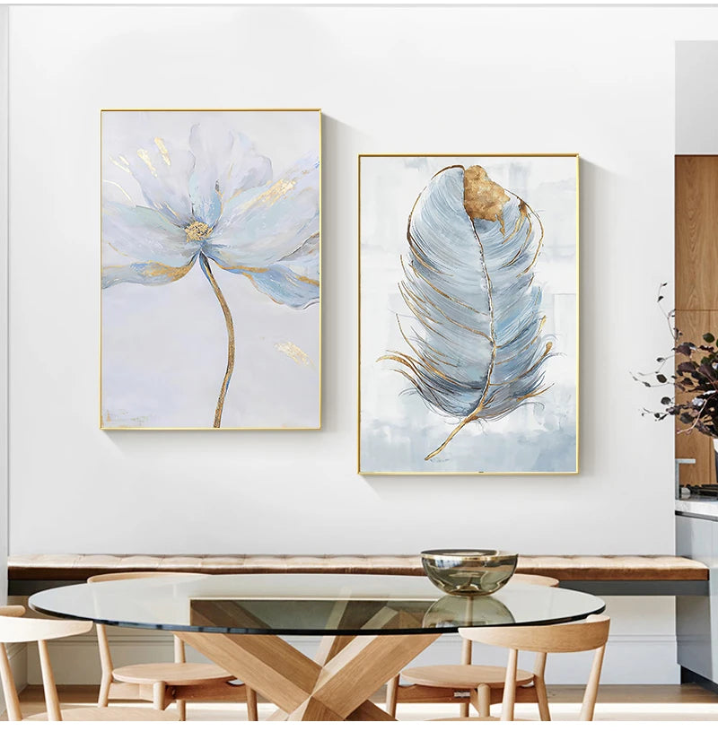 Scandinavian Flower Canvas Art Abstract Painting Print