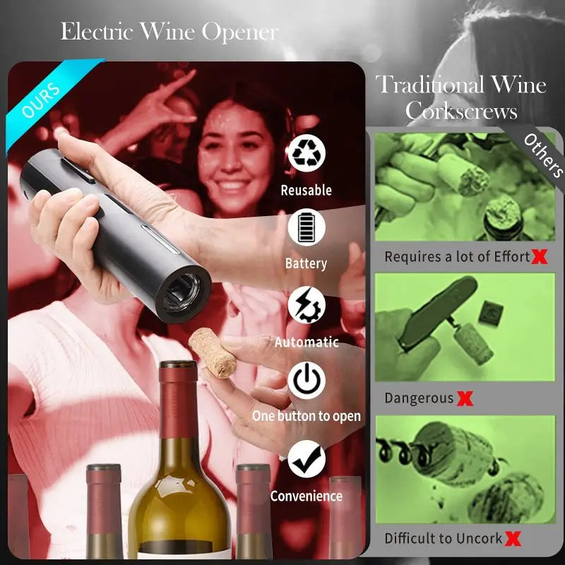 Electric Wine Opener Set with Vacuum Pump