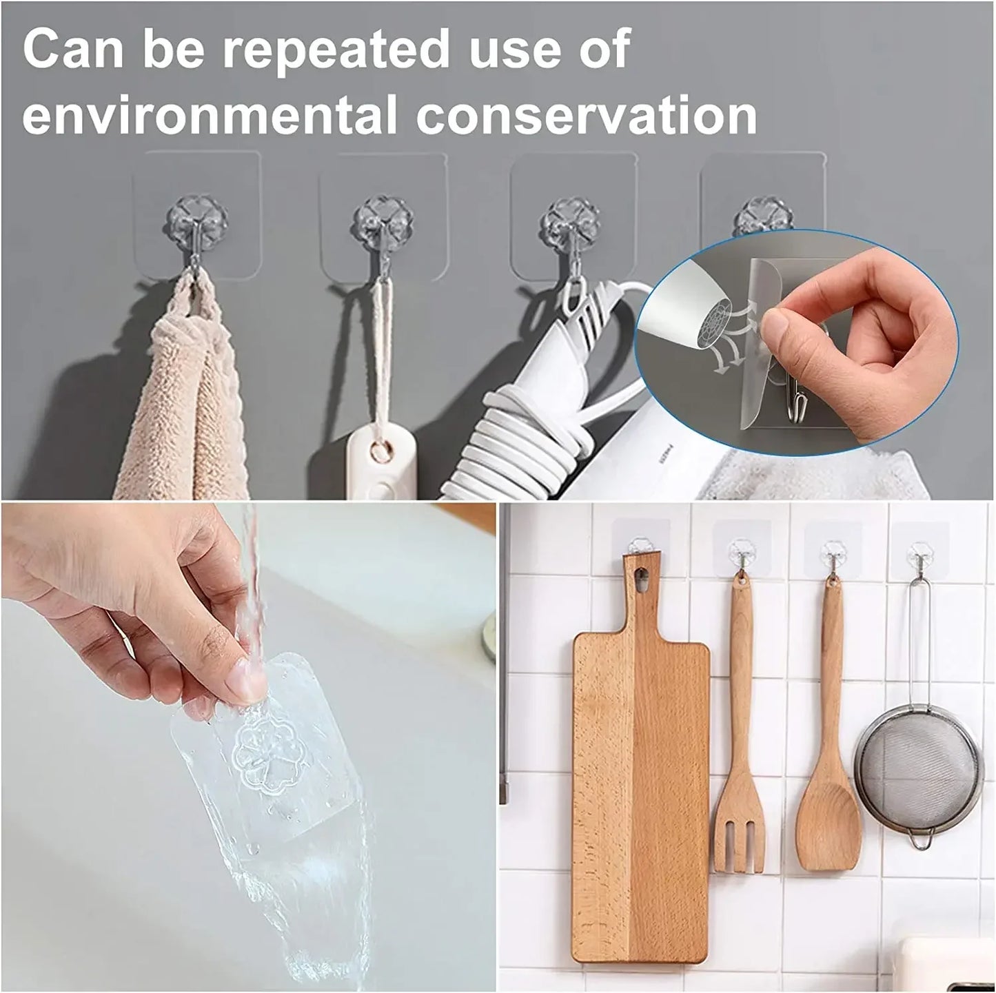 Transparent  Self Adhesive Hooks Heavy Duty Wall Hooks