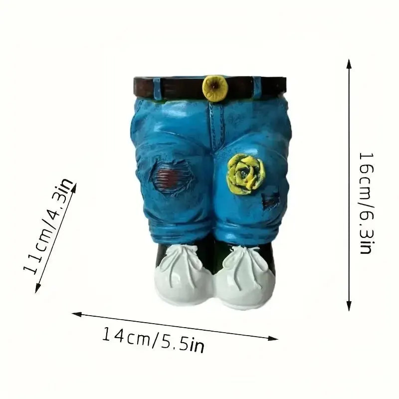 1pc Jeans Pants Shape Flower Pot Resin Statue