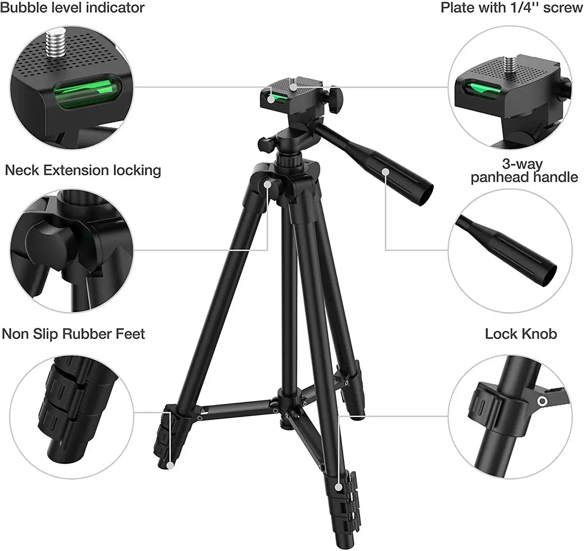 Tripod for Phone 100cm - Video Recording Stand with Bluetooth Remote