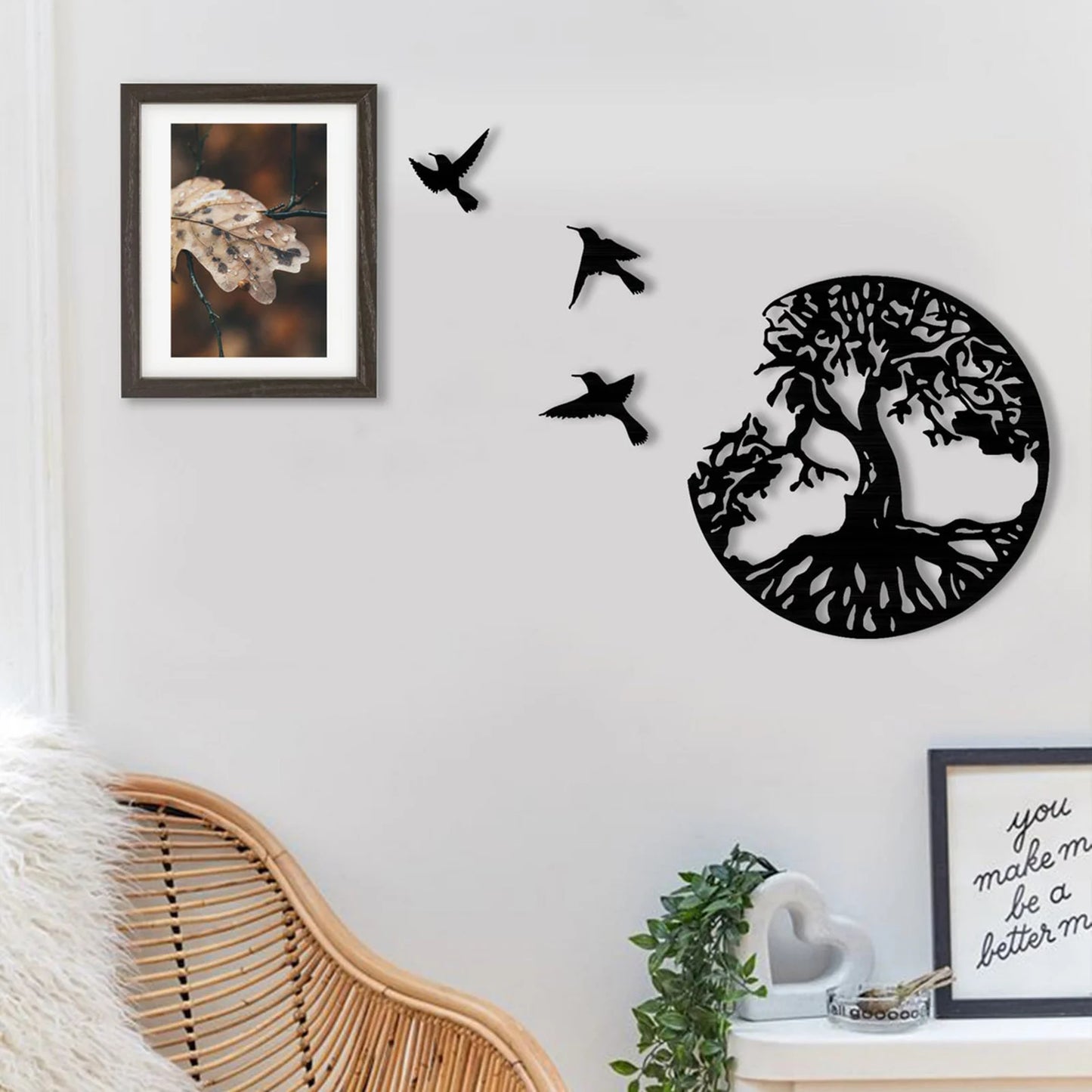 "Tree of Life Birds Wood Wall Decor"