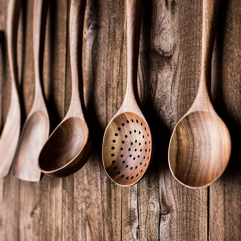 Teak Wood Cooking Utensils Set