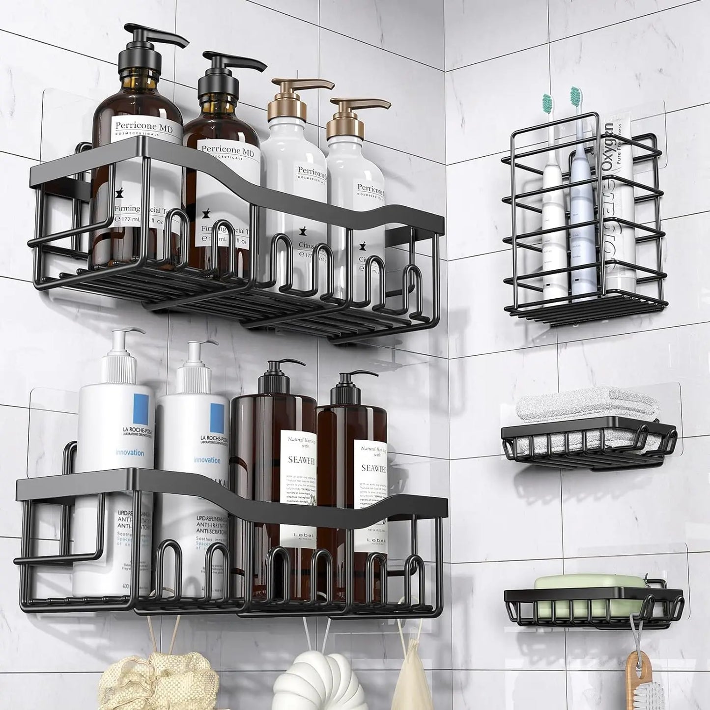 Bathroom Shelf Wall No-Punch Organizer