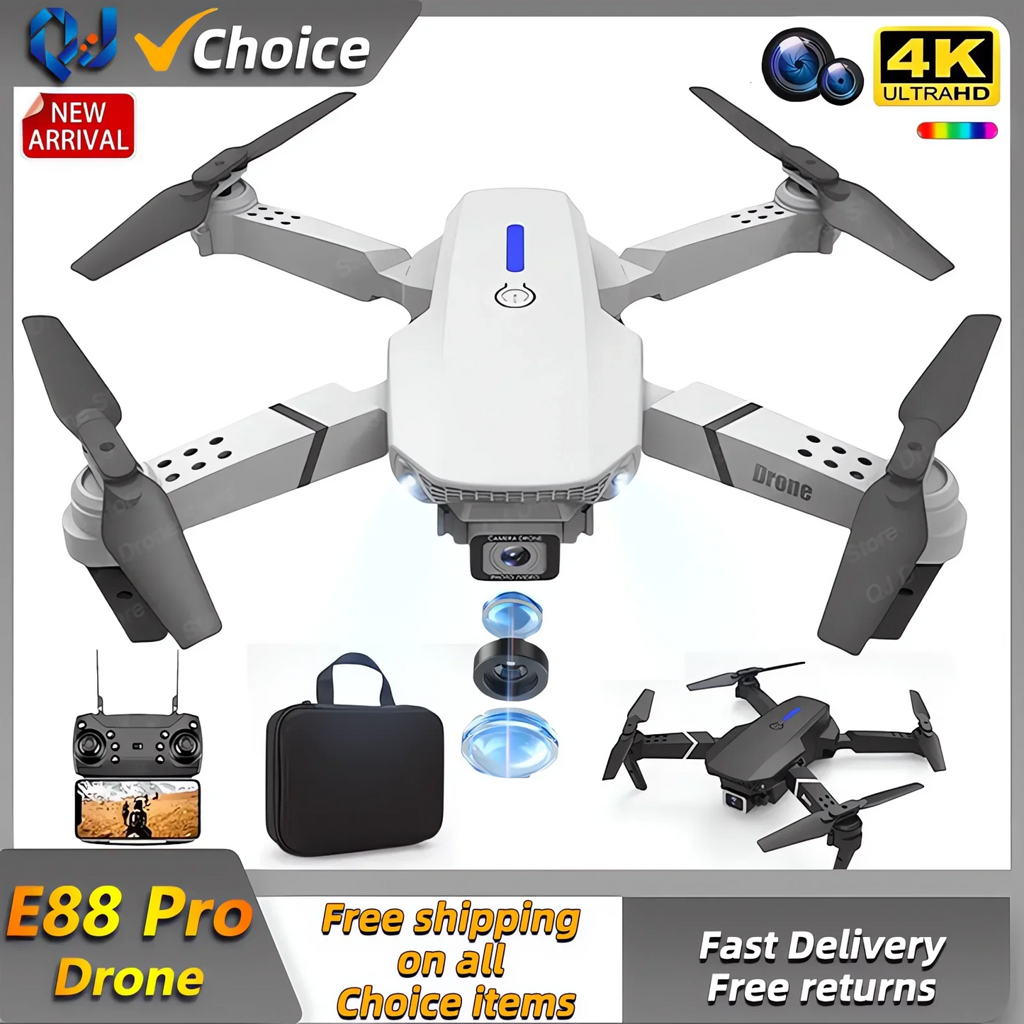 2024 E88Pro 4K RC Drone with 1080P HD Camera