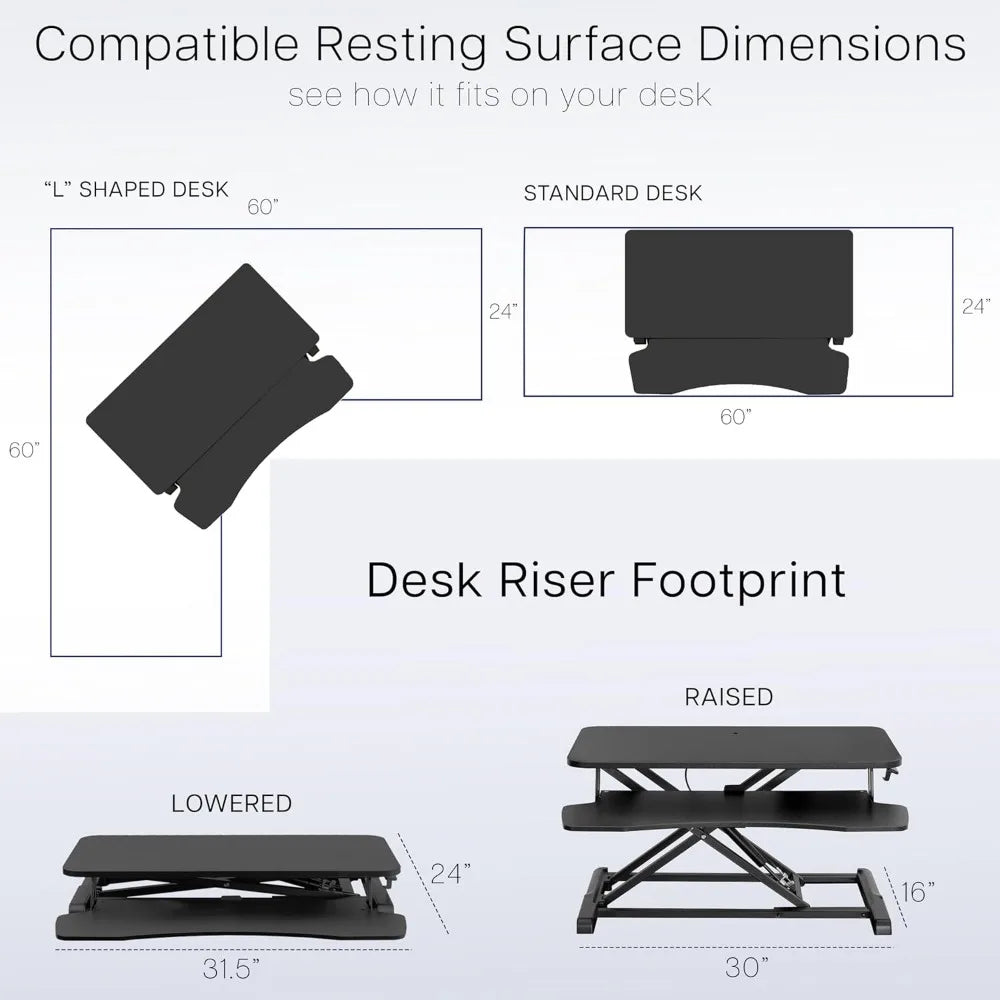 VIVO 32" Desk Converter: Height-Adjustable Sit-to-Stand Riser