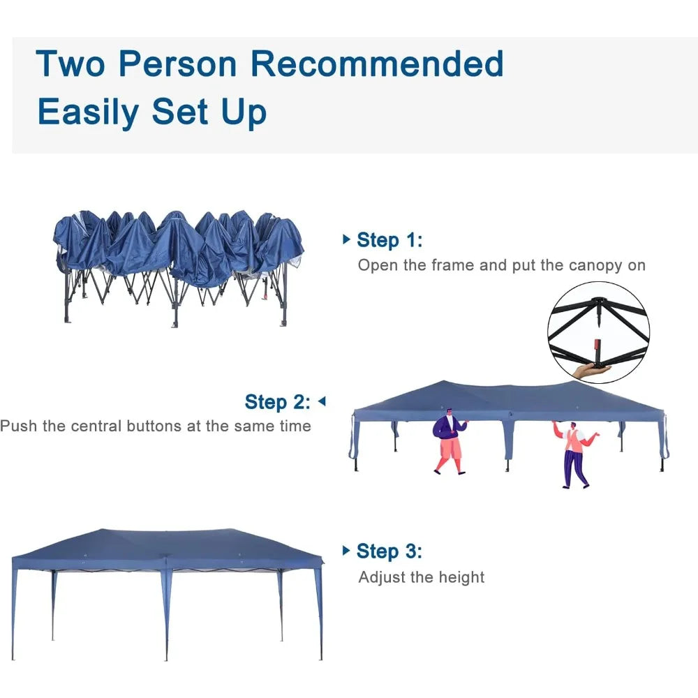 "Pop-Up Rain Shelters with Side Walls and Handbags, Outdoor Pavilion"10x20