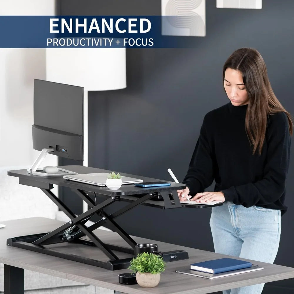 VIVO 32" Desk Converter: Height-Adjustable Sit-to-Stand Riser