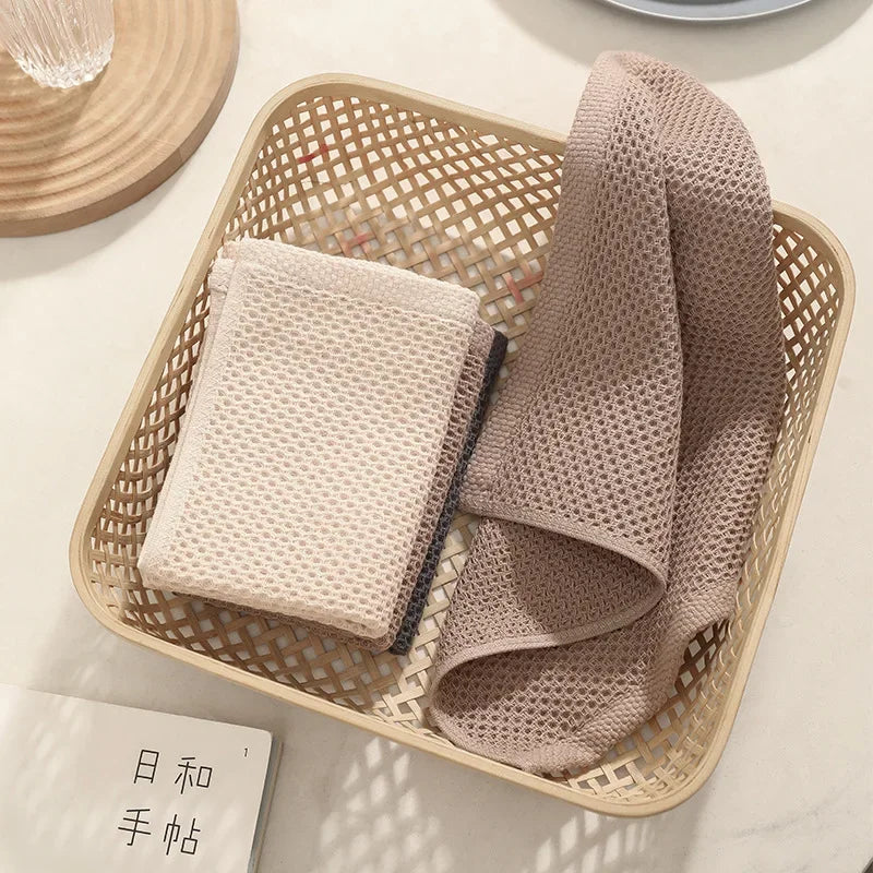 "2Pcs Cotton Honeycomb Dishcloths - 34x34cm"