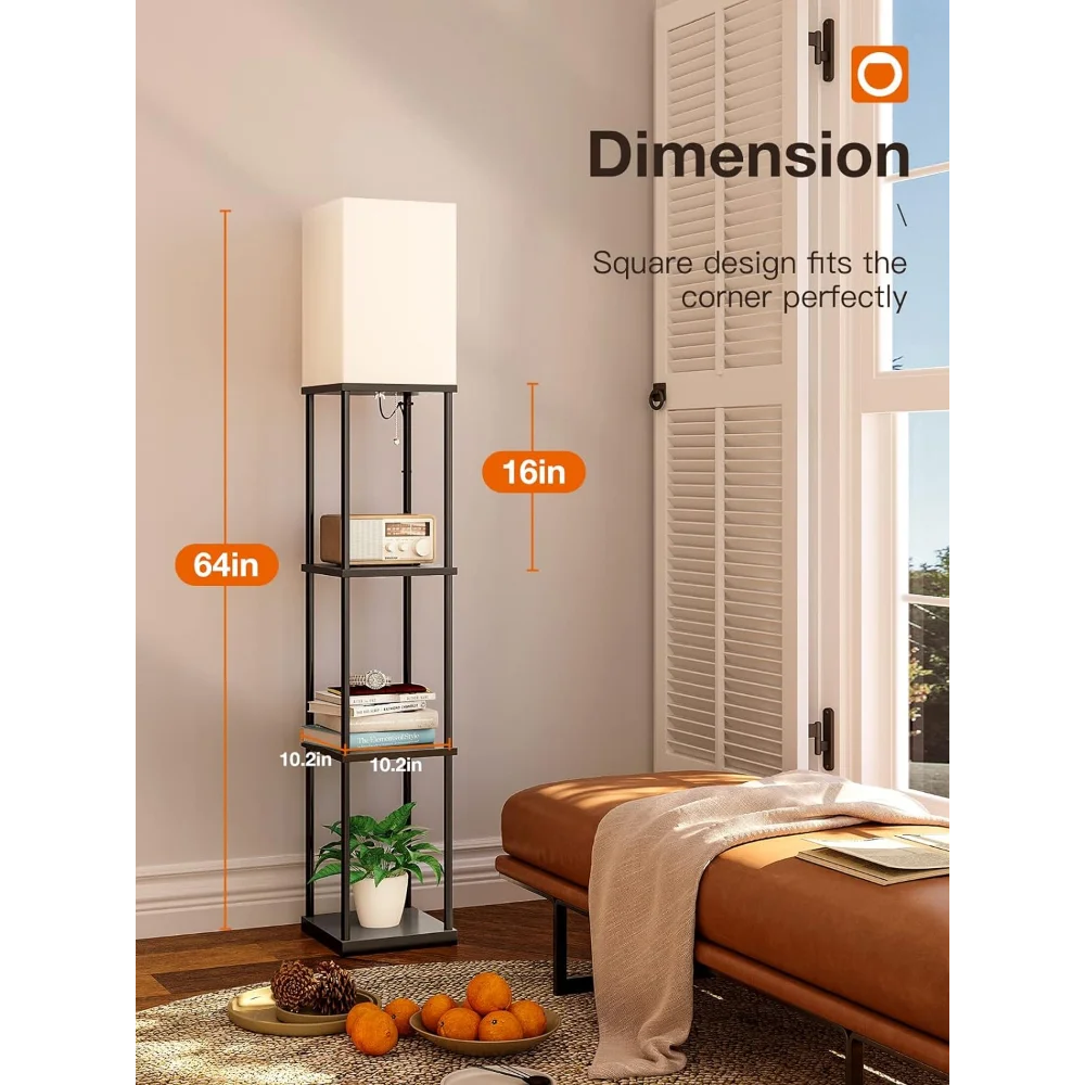 Addlon 4-Tier Shelf Floor Lamp with 3CCT LED Bulb