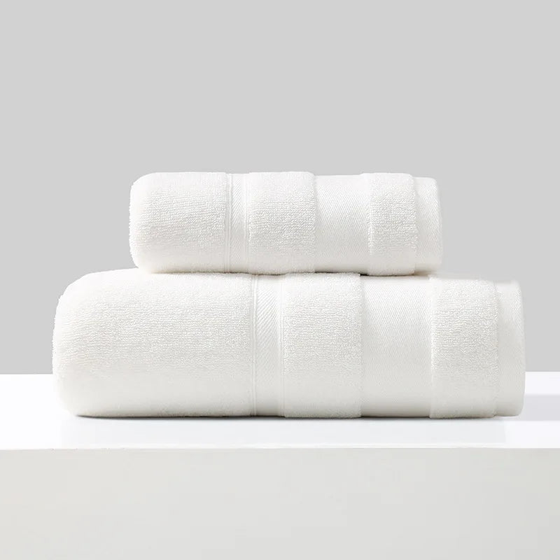 "Thickened Cotton Bath Towel - Soft, Absorbent, Solid Color"