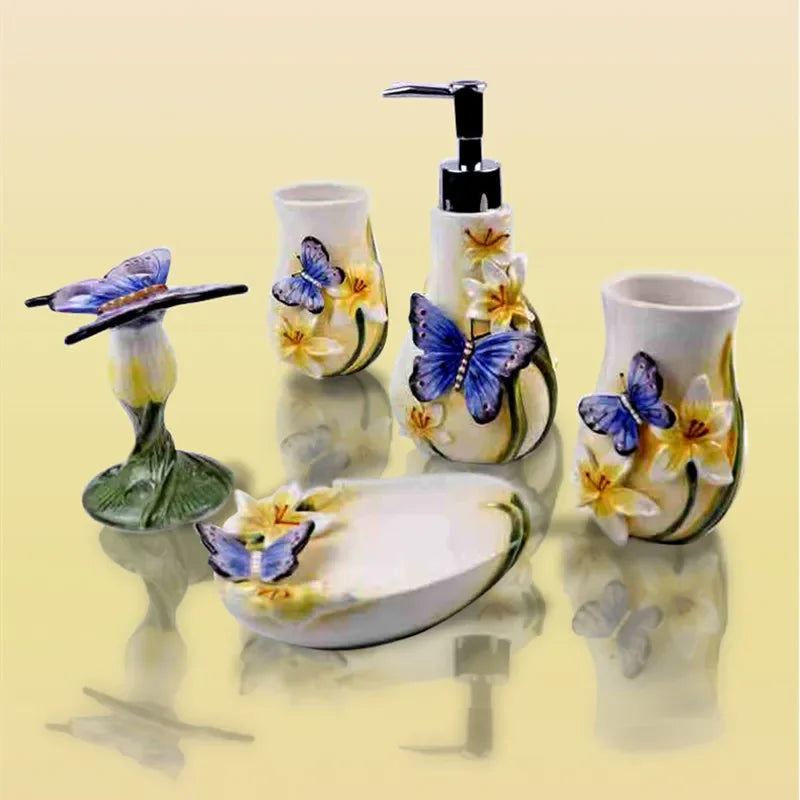 Butterfly Bathroom Accessory Set