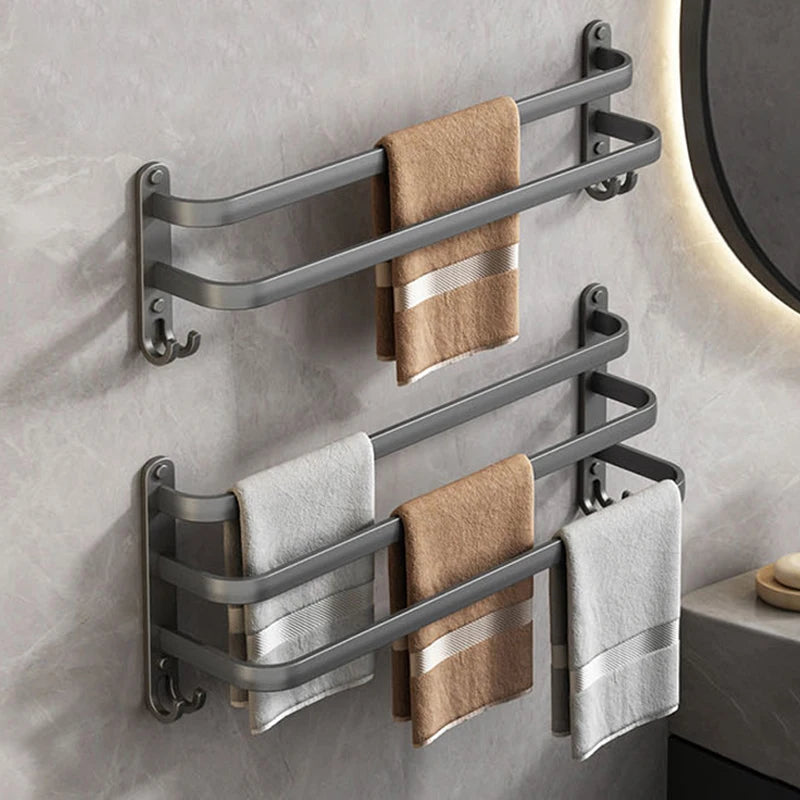 Gray Aluminum Towel Rack - Wall Mounted