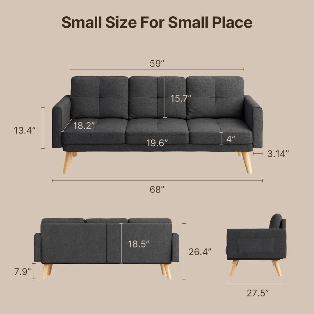 Sofa Couch with Soft Armrest