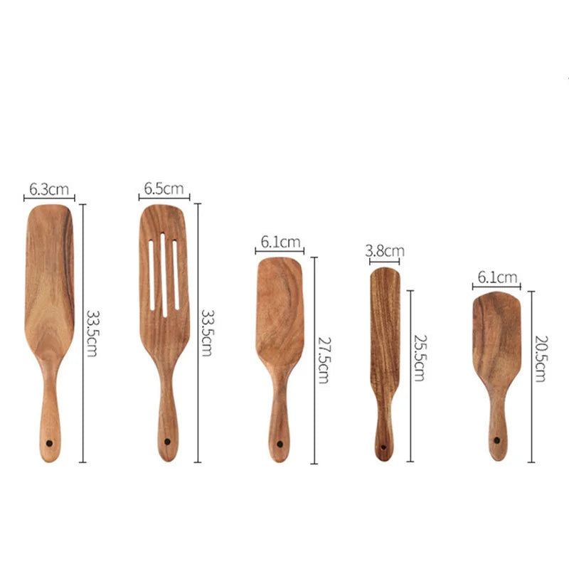 Teak Wood Long Handle Spatula