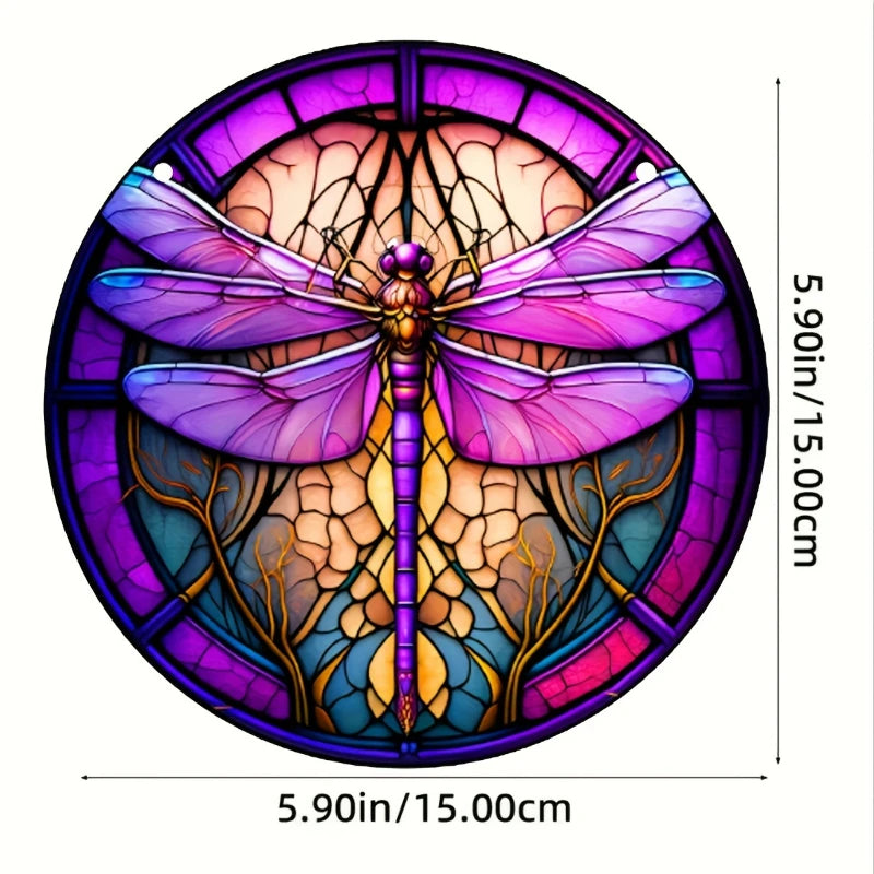 Acrylic Art Beautiful Dragonfly Window Hanging Pendant: