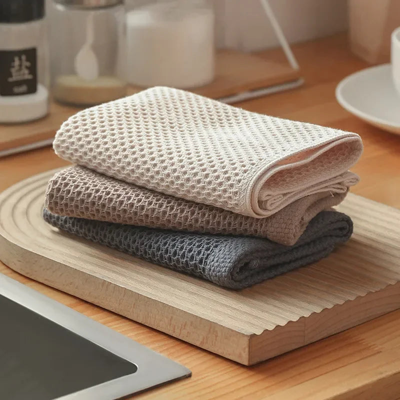 "2Pcs Cotton Honeycomb Dishcloths - 34x34cm"