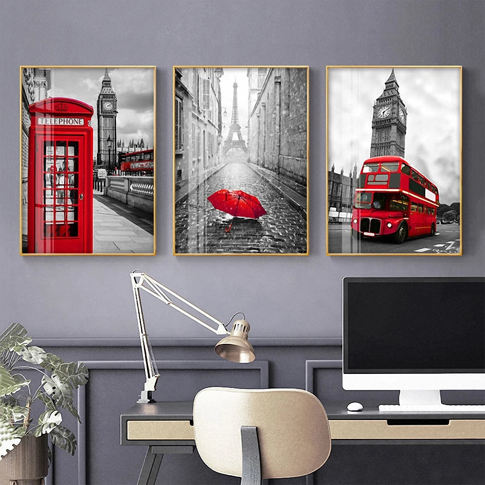 Modern Building Landscape Wall Art Canvas Painting