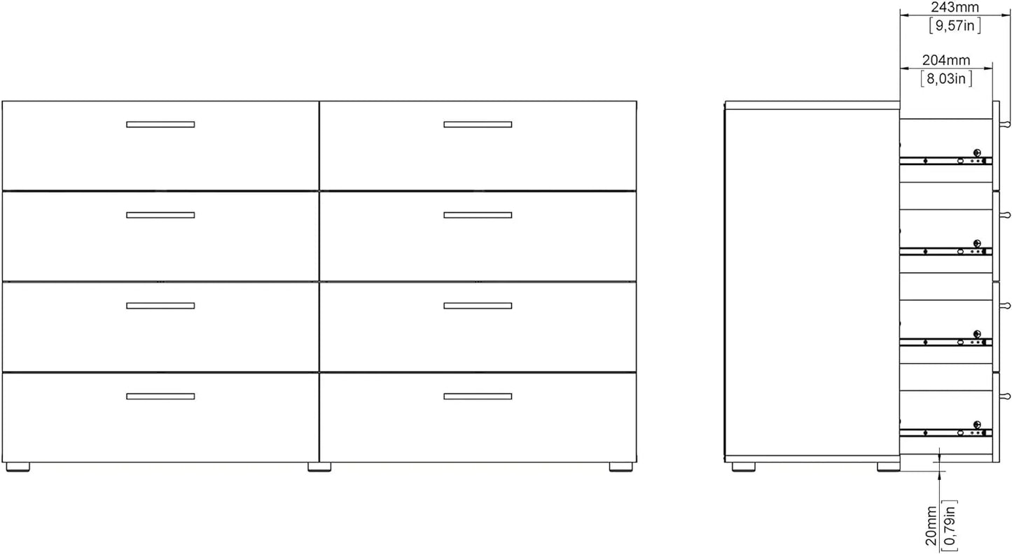 Freestanding  Drawer & Double Dresser