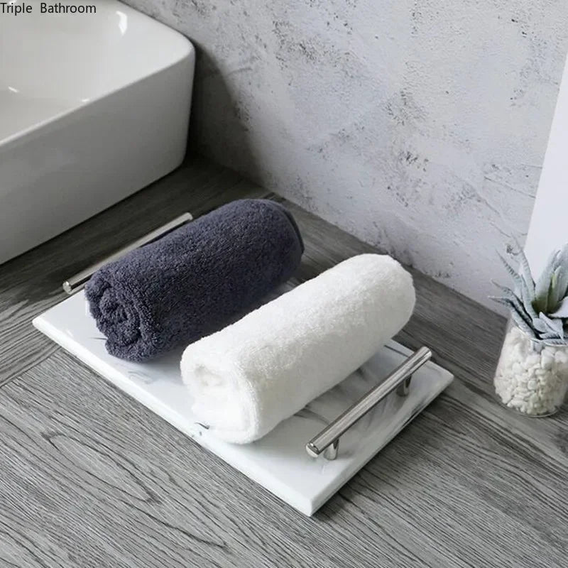 Marble Stripe Resin Bathroom Wash Set