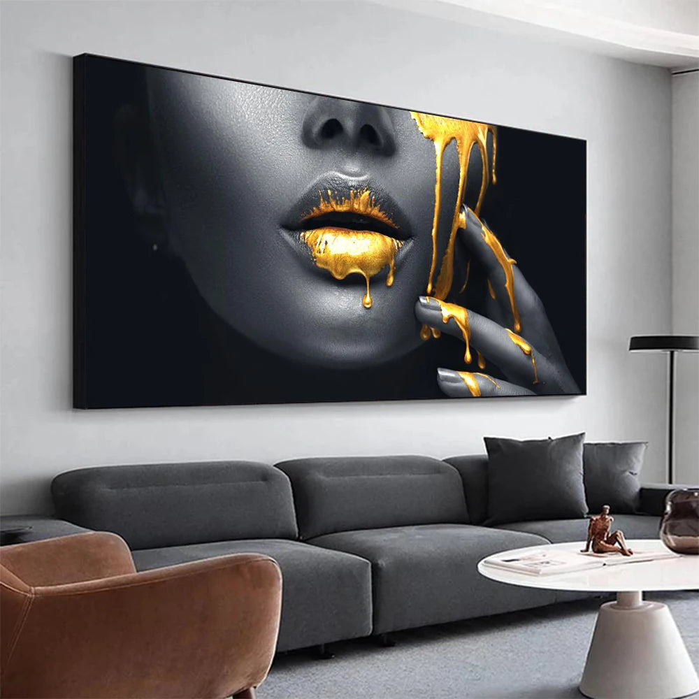 "Luxury Fashion Lips Wall Art"