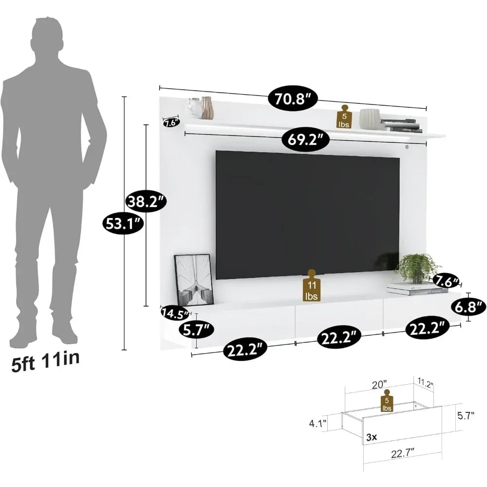 Entertainment Center Floating TVs Panel