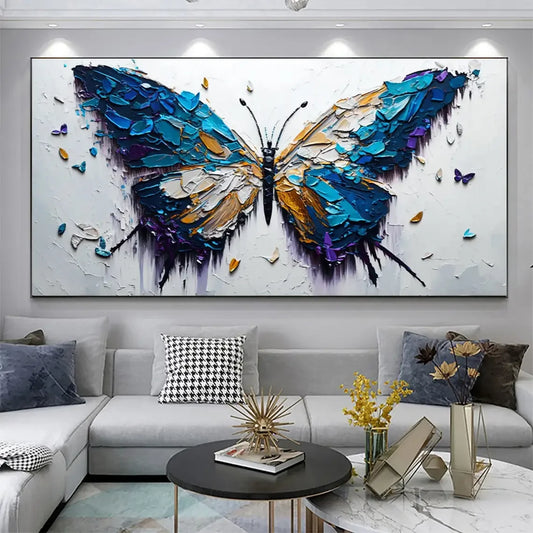 Scandinavian Vintage Butterfly Oil Painting Canvas Poster for Home Décor