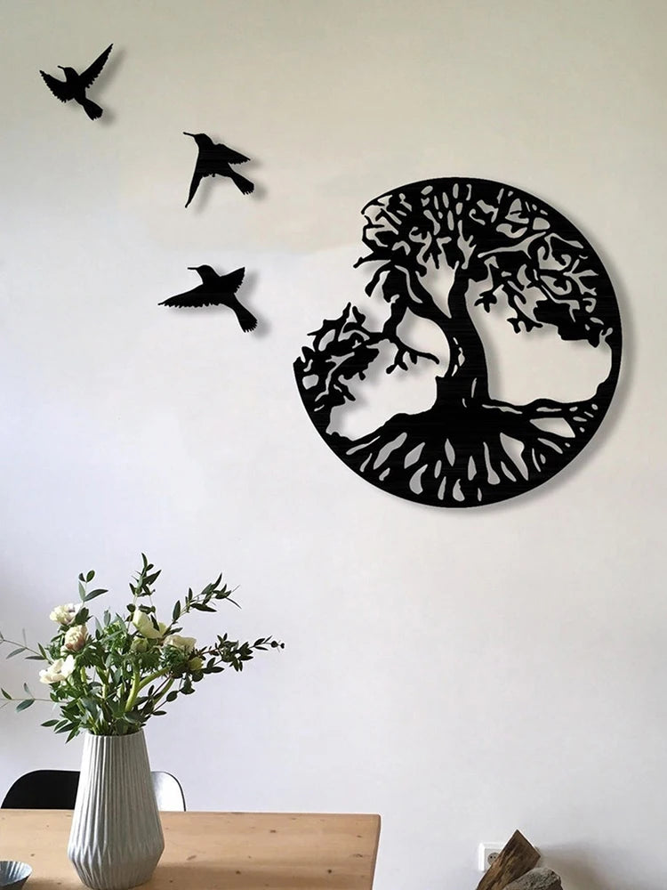 "Tree of Life Birds Wood Wall Decor"