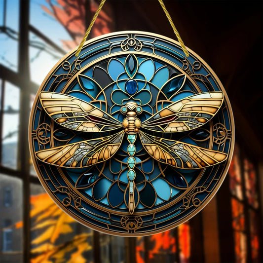 Acrylic Art Beautiful Dragonfly Window Hanging Pendant: