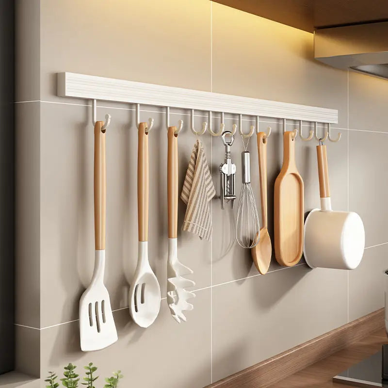 Kitchen White Utensils Hook Holder