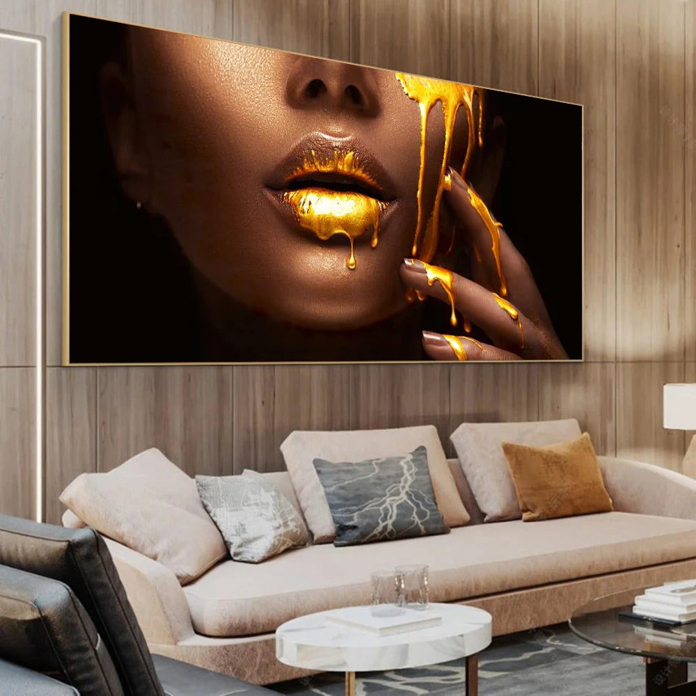 "Luxury Fashion Lips Wall Art"