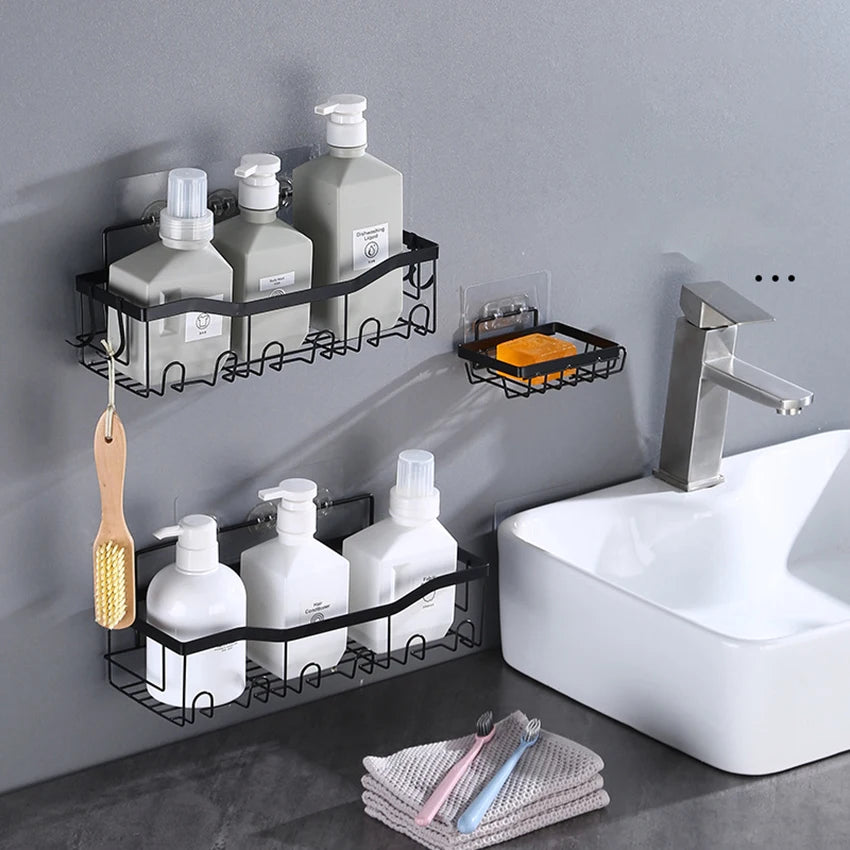 Bathroom Shelf Wall No-Punch Organizer