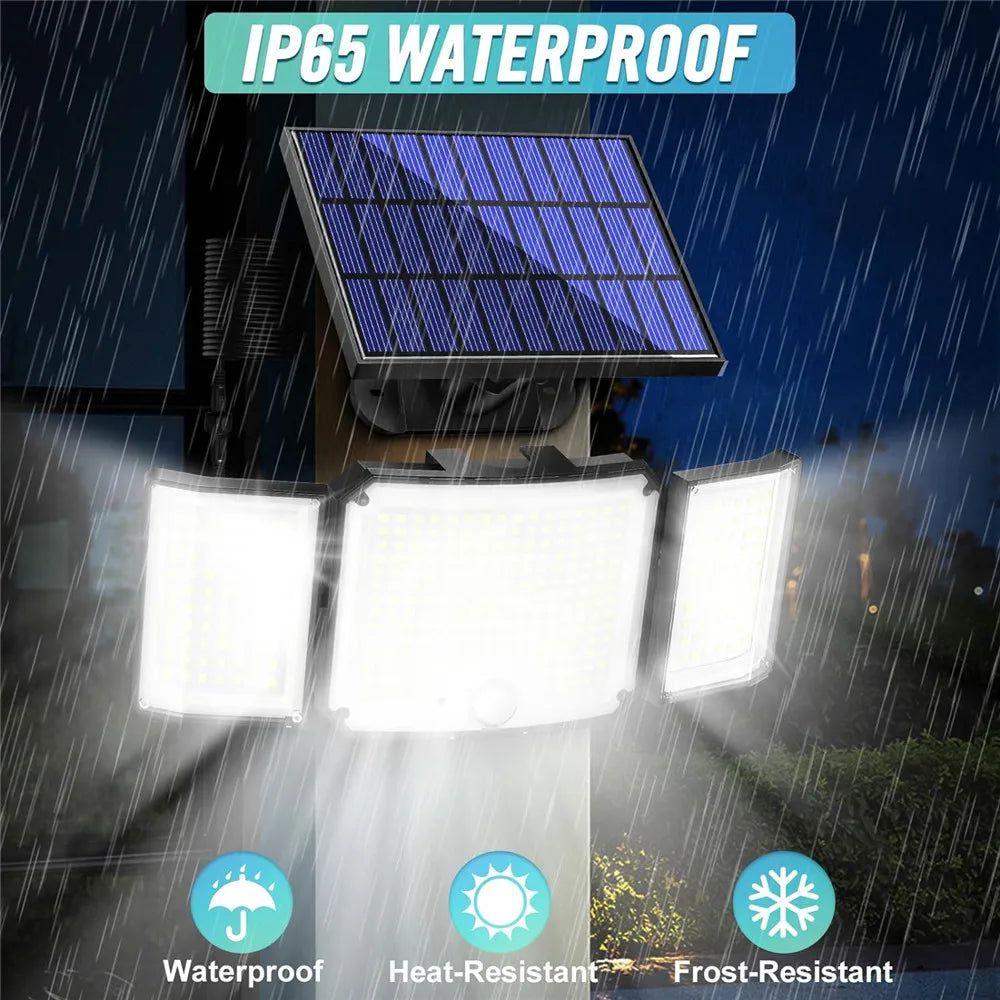 Solar Outdoor Waterproof Motion Sensor 346 LED Light with Remote Control