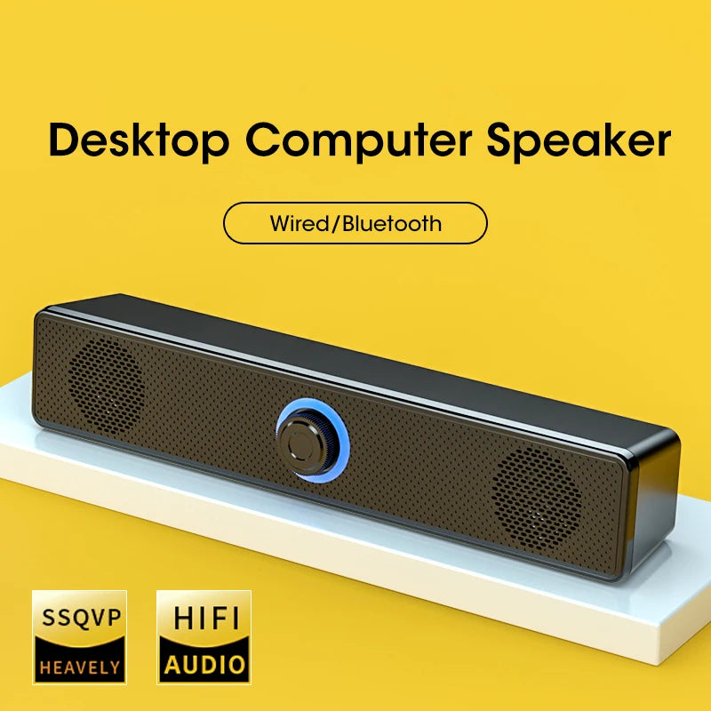 Wired and Wireless Bluetooth Speaker USB Powered PC Sound bar