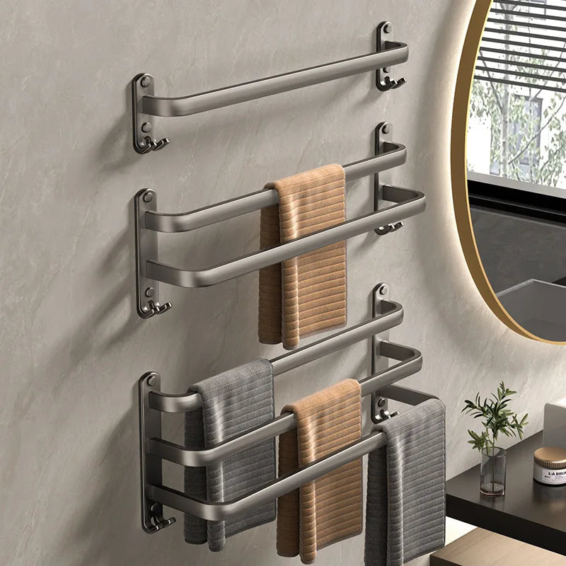 Gray Aluminum Towel Rack - Wall Mounted