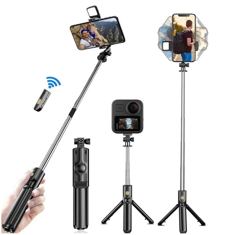 Wireless Selfie Stick Tripod with Light Bluetooth Remote