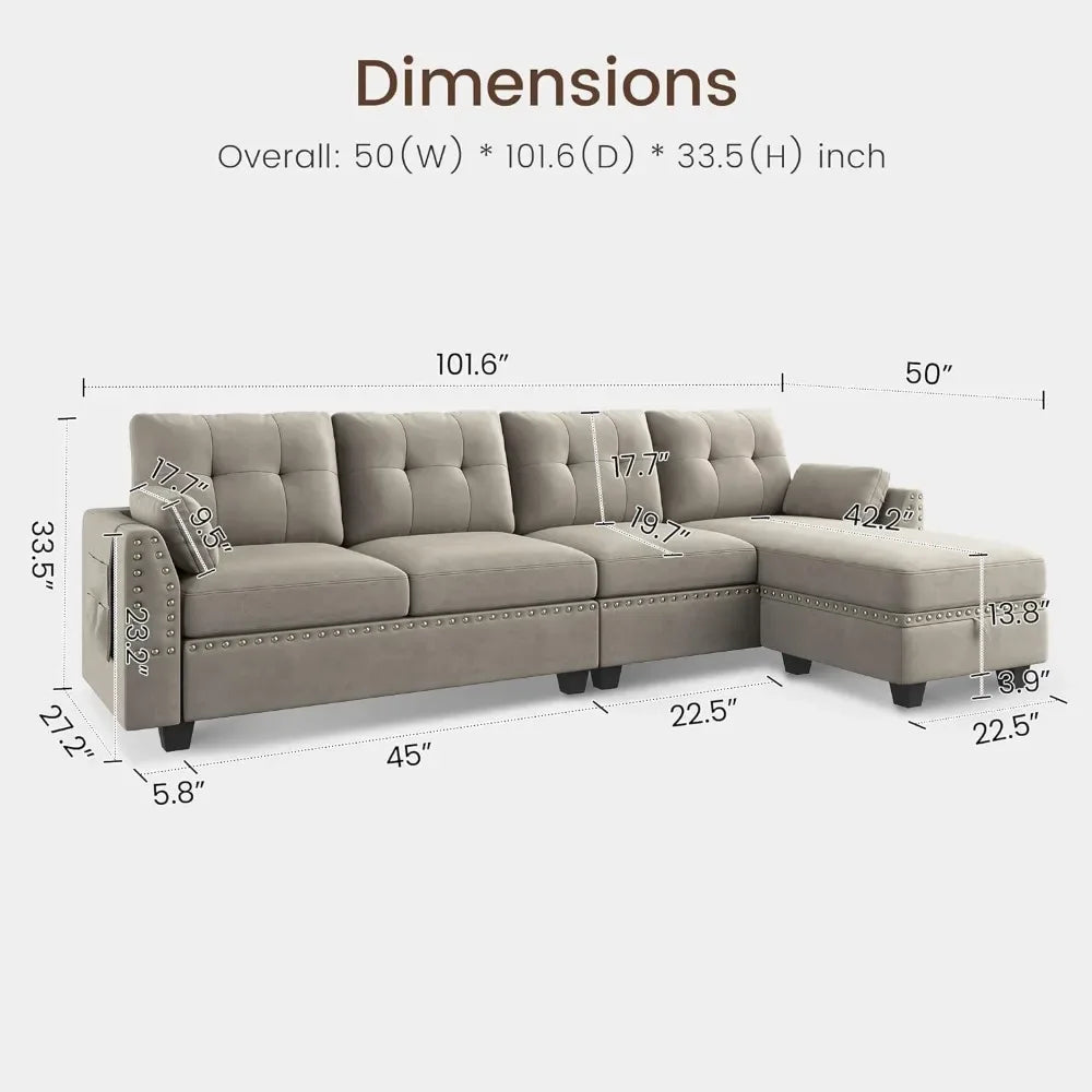 Convertible Sectional L-Shaped Sofa