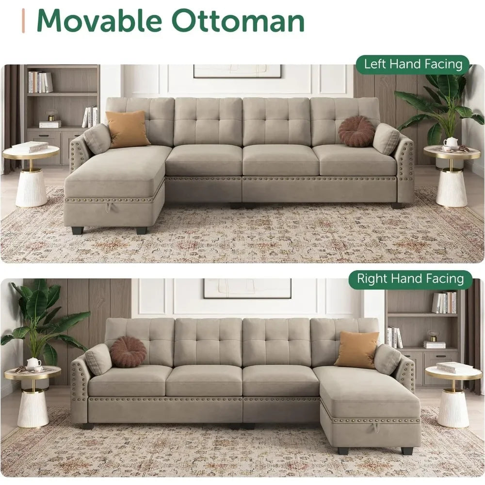 Convertible Sectional L-Shaped Sofa