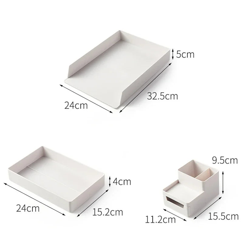 Multifunctional A4 File Tray with Pen Holder