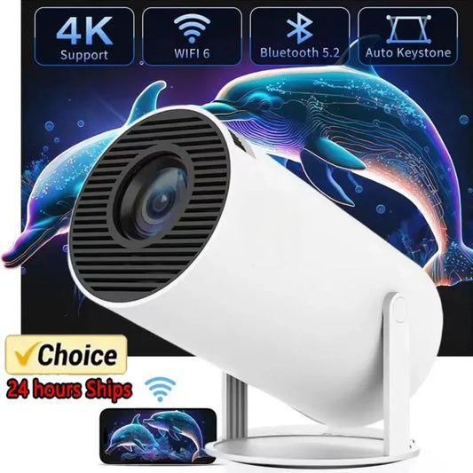 2024 4K Android 11 Dual WiFi6 Portable Projector