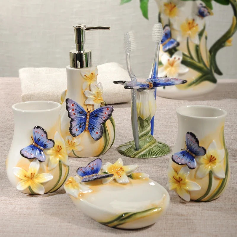 Butterfly Bathroom Accessory Set