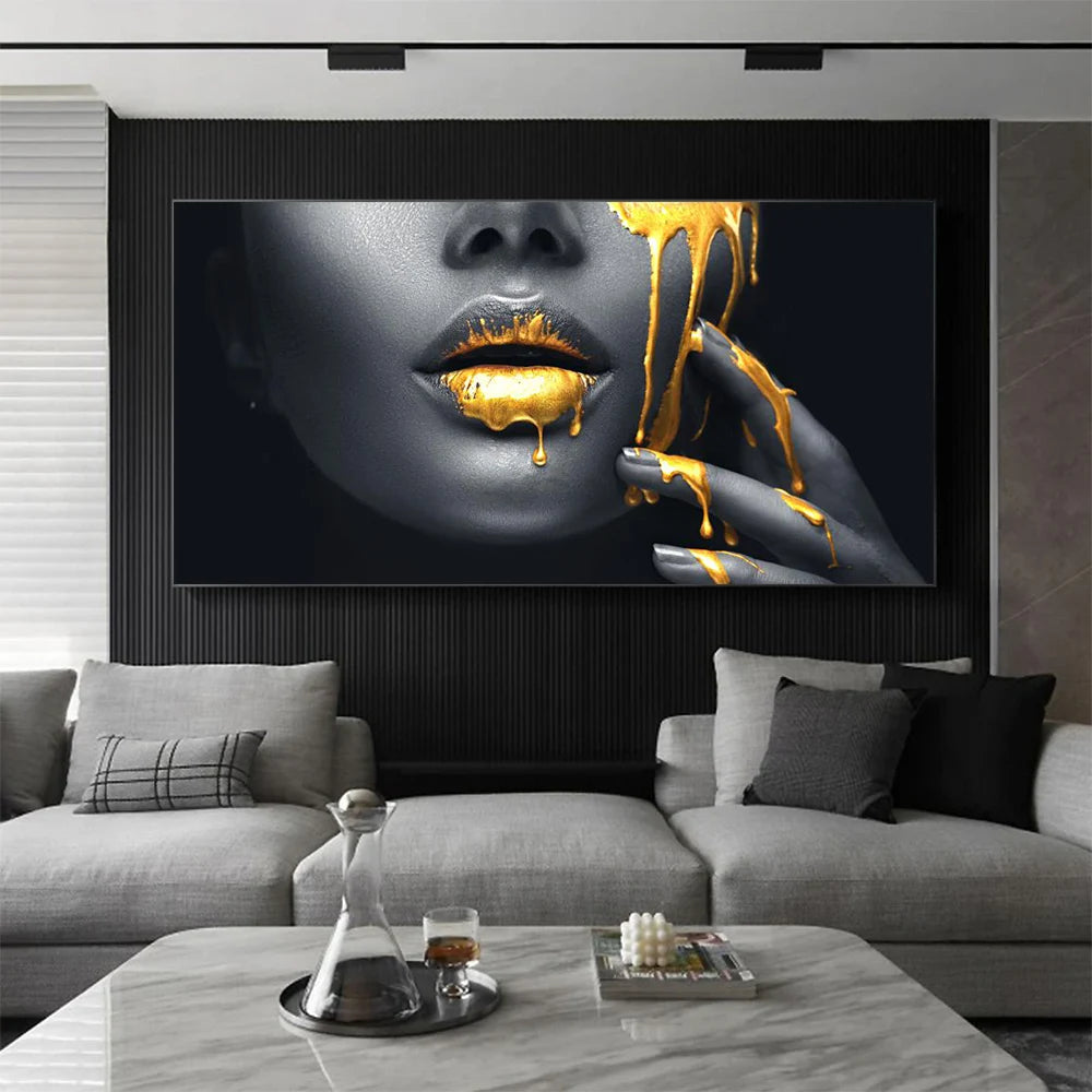 "Luxury Fashion Lips Wall Art"