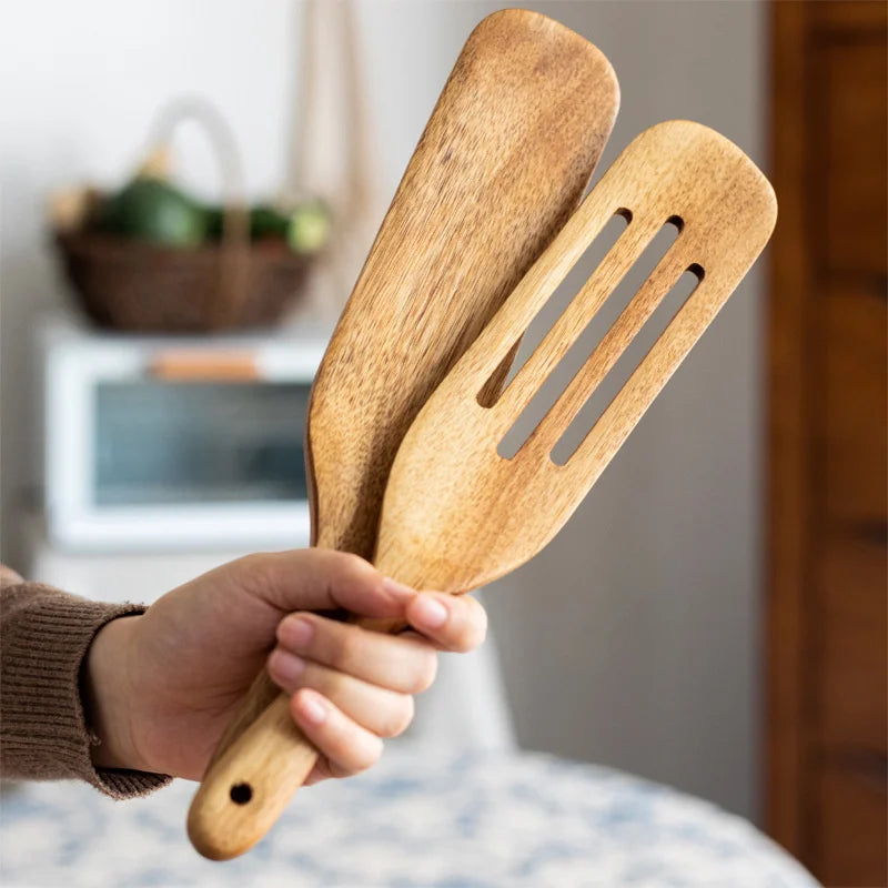 Teak Wood Long Handle Spatula