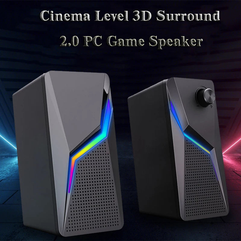 RGB Gaming Speakers with Microphone - USB Wired