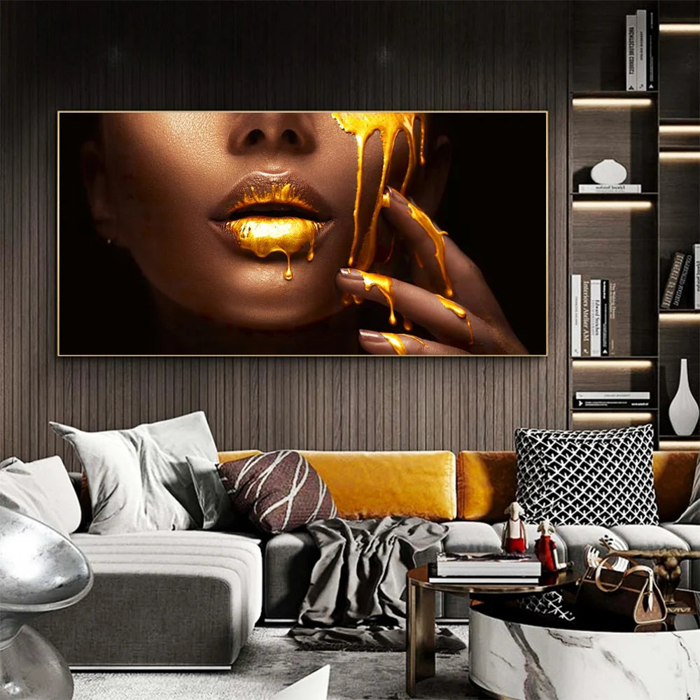 "Luxury Fashion Lips Wall Art"