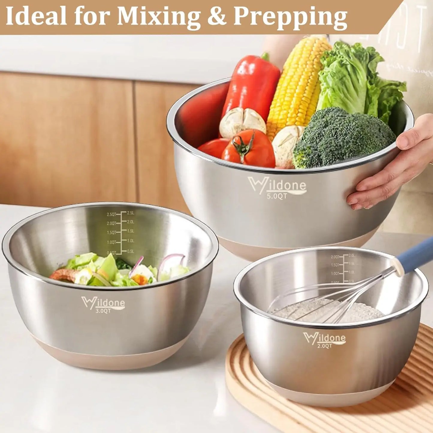 27-Piece Stainless Steel Mixing Bowls